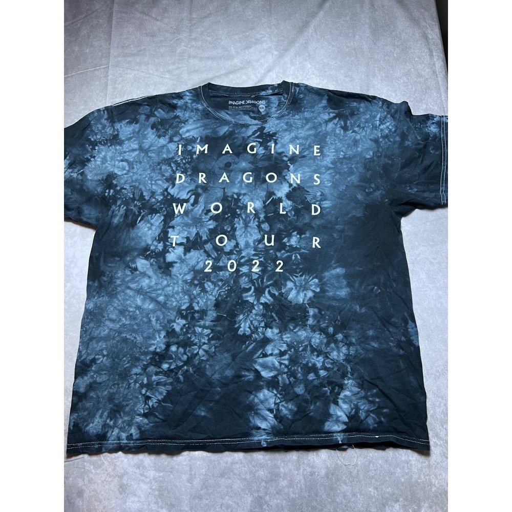 Imagine Dragons T-Shirt Mens XXL Blue Tie-Dye World Tour 2022 Graphic Band Tee